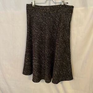 Lace & Mesh midi black & white skirt with silver sparkle threads and pockets XL